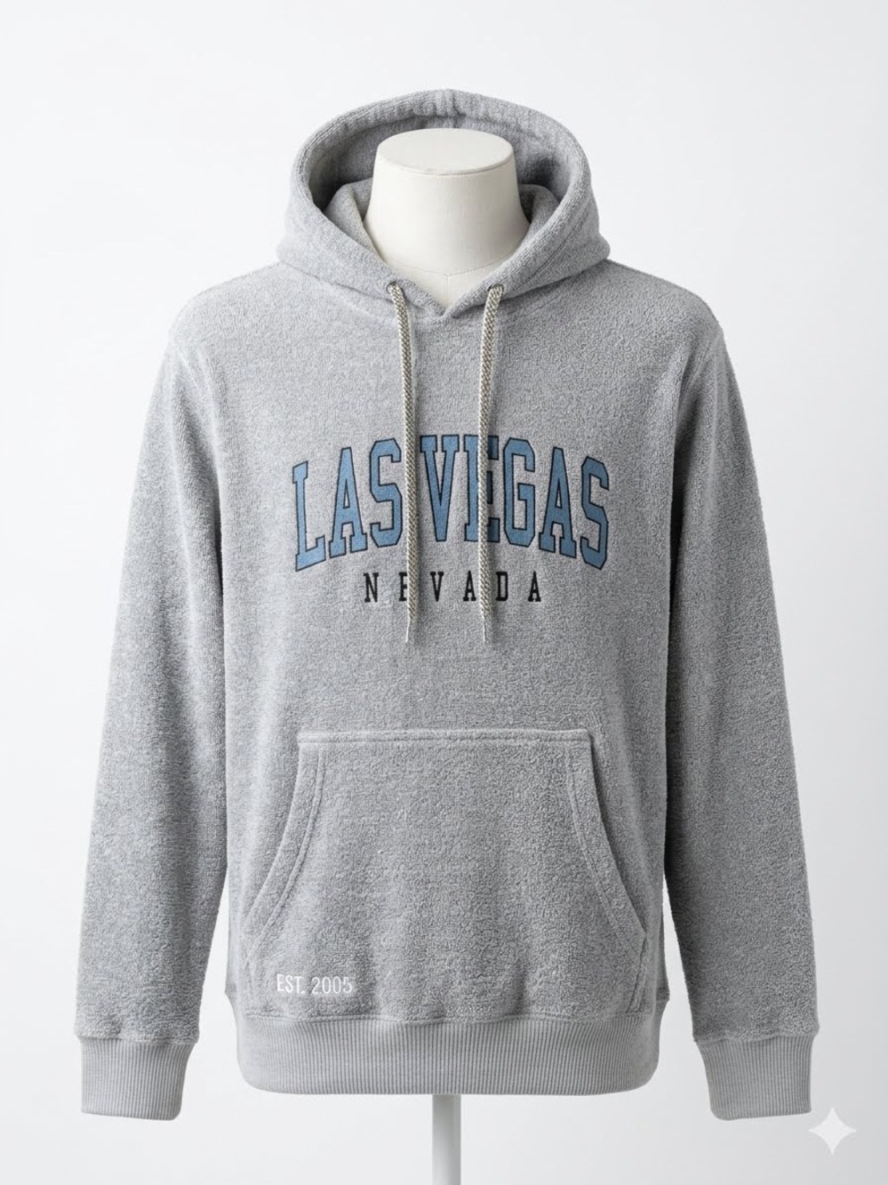 Las Vegas Nevada Gray Hooded Terry Pullover Sweatshirt, Size‎ S